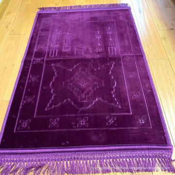 2021 Fashion Islamic Foldable Praying Rug Sejadah Travel Muslim Prayer Rugs with Backres